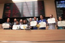 Câmara homenageia alunos vencedores da Olimpíada Brasileira de Robótica