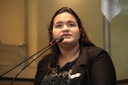 Combate à violência contra a mulher é tema de discurso de Michele Collins